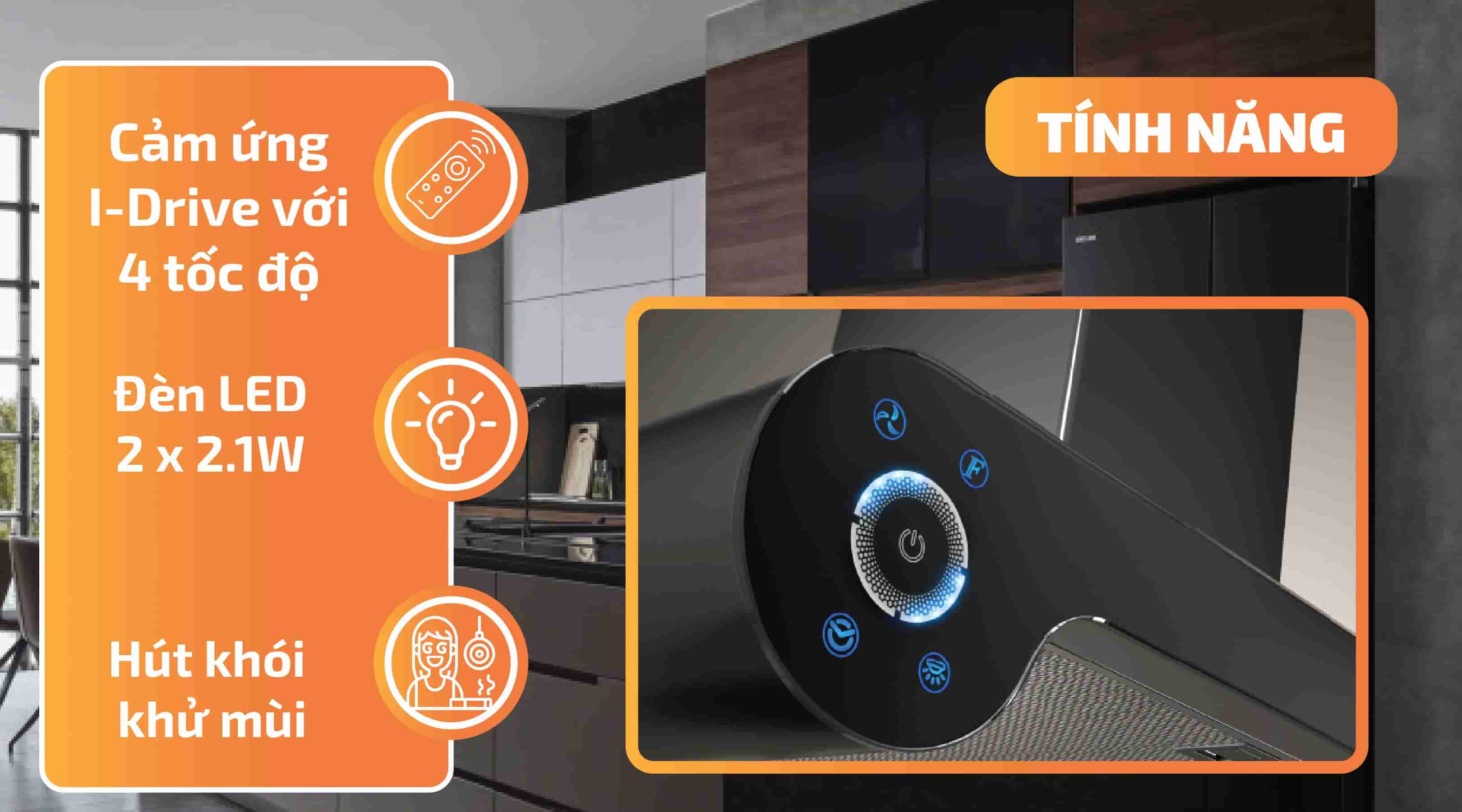 Tính năng của máy Hút Mùi Malloca CIRCLE F-188